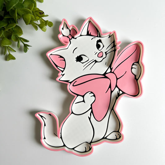 White Cat with Pink Bow Tray Multi Use Tray Sold Individually