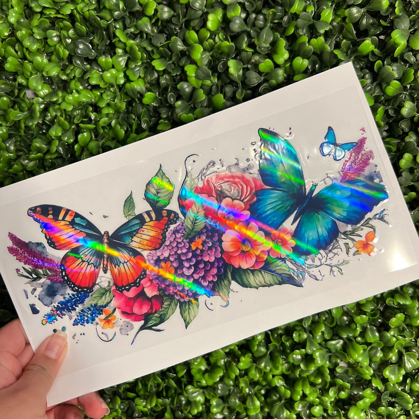 #285 Butterflies and Floral Holographic UVDTF WRAPS