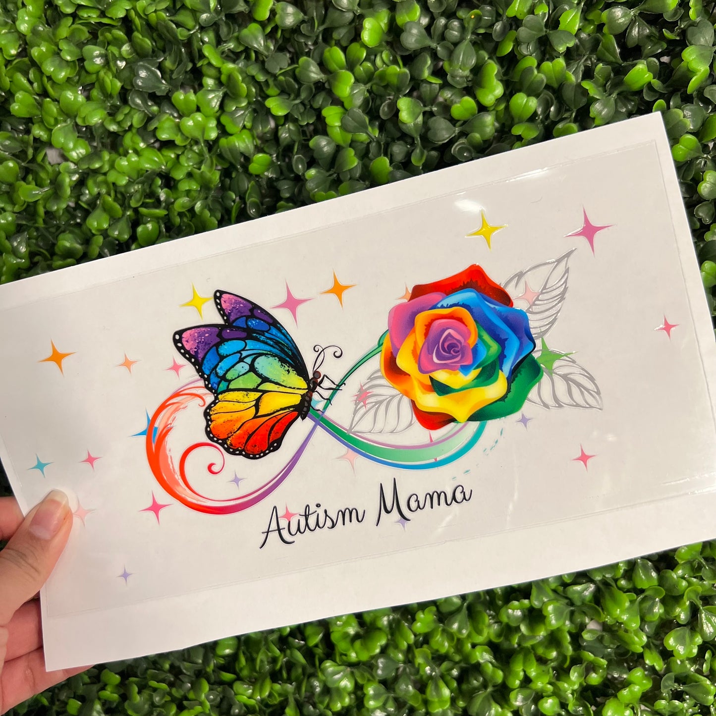 #327 Autism Mama Colorful Double Sided UVDTF WRAPS
