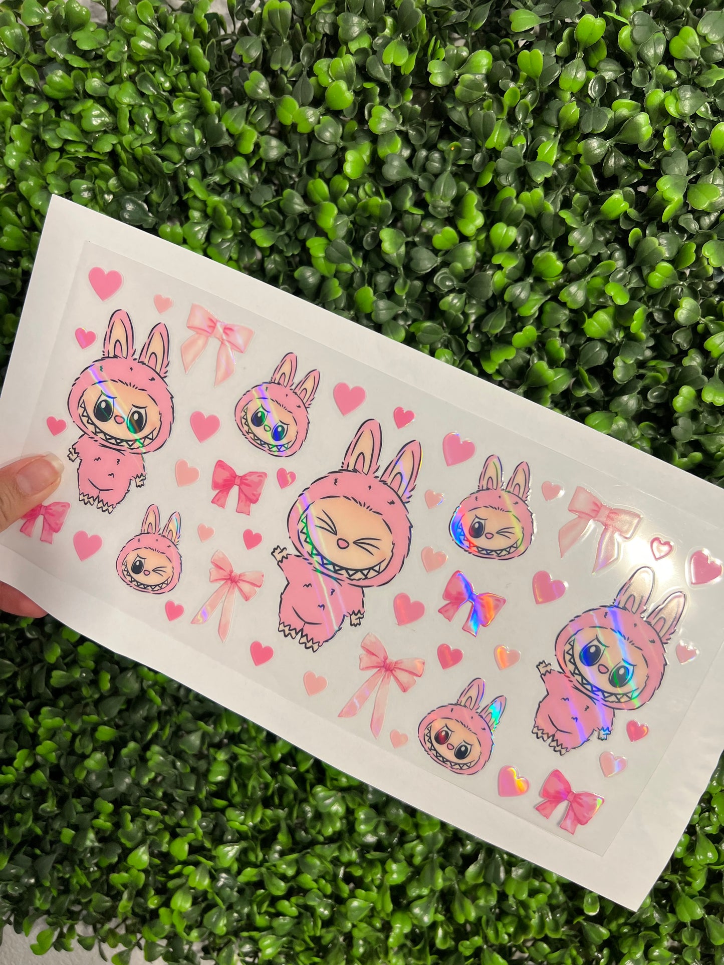 #224 Pink Bubus Holographic UVDTF WRAPS