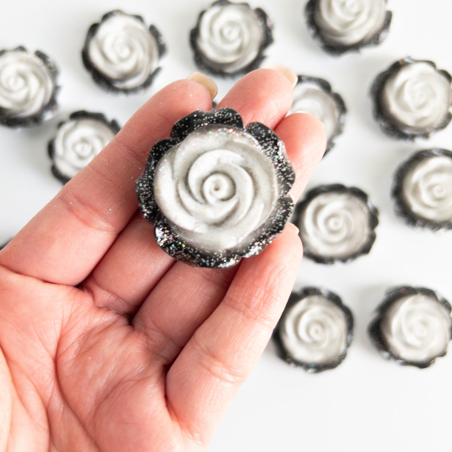 Mixed Flower Flat Back Charms