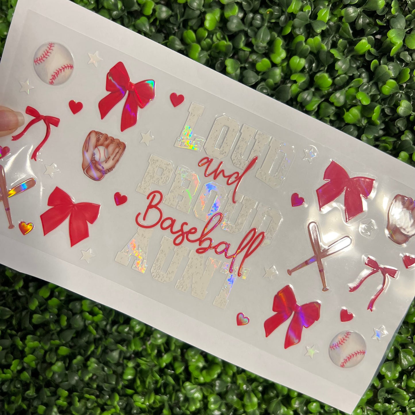 #264 Baseball Aunt Holographic UVDTF WRAPS