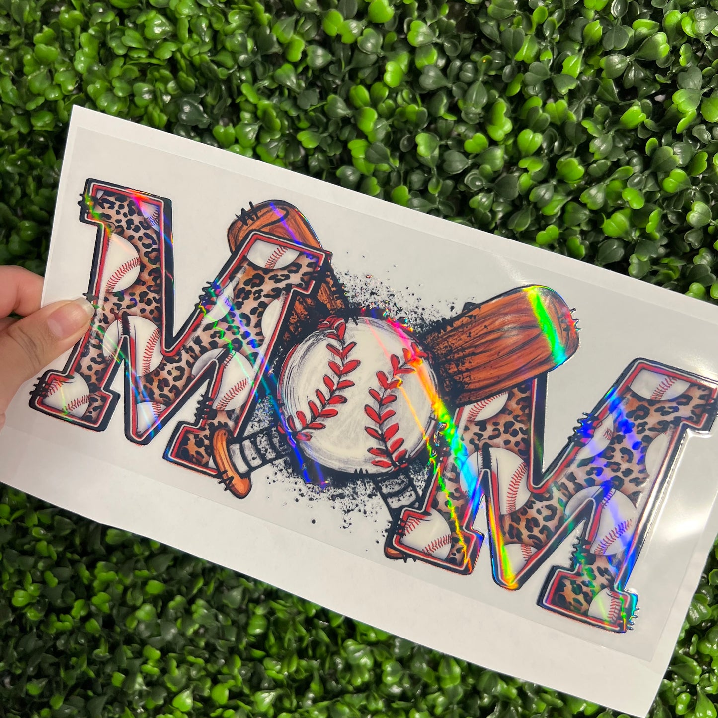 #333 Mom Baseball Cheetah Holographic UVDTF WRAPS