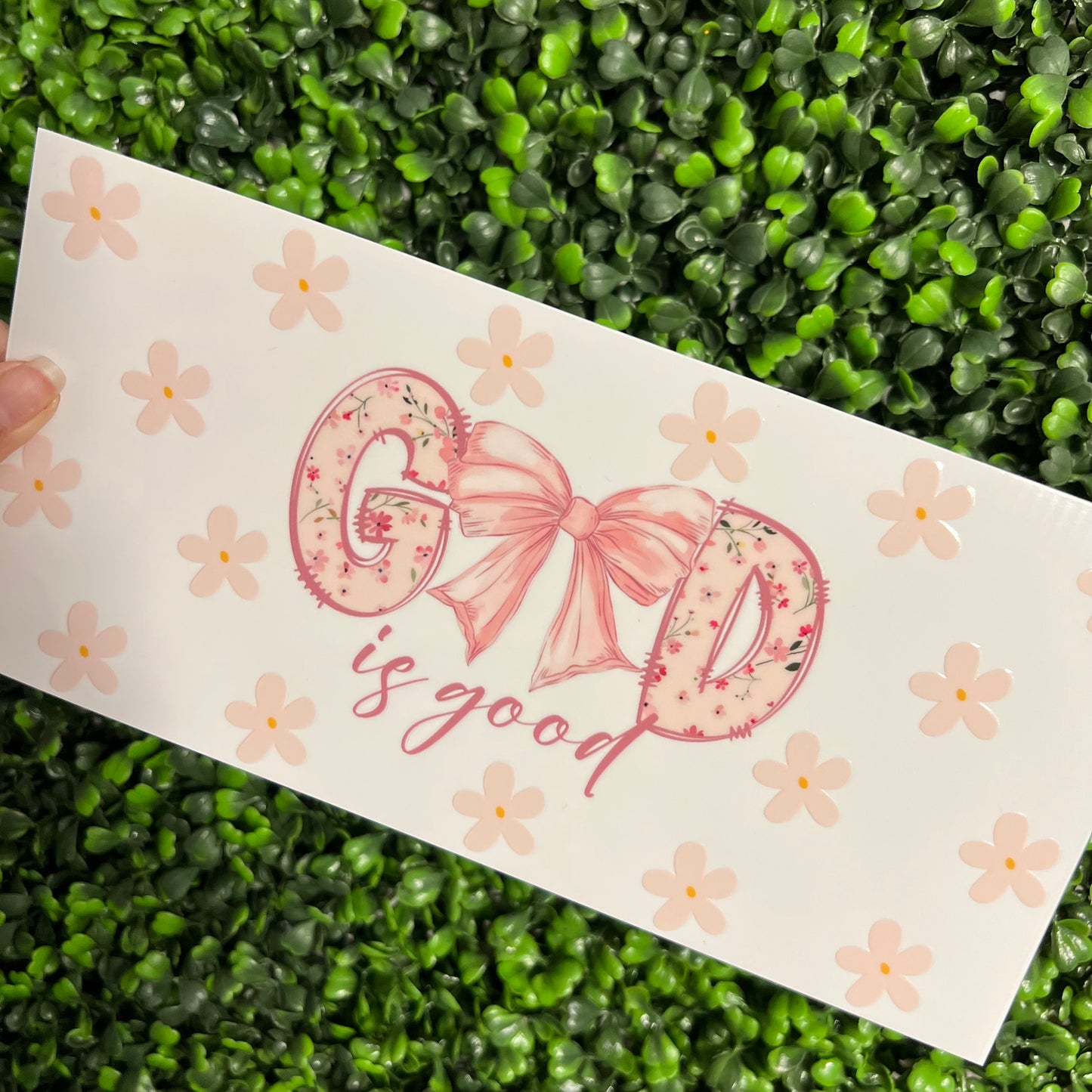 #294 God is Good Floral Single Sided UVDTF WRAPS