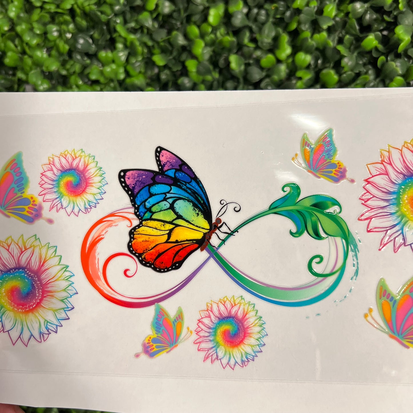 #328 Colorful Infinity Sign Butterfly Autism Awareness Double Sided UVDTF WRAPS