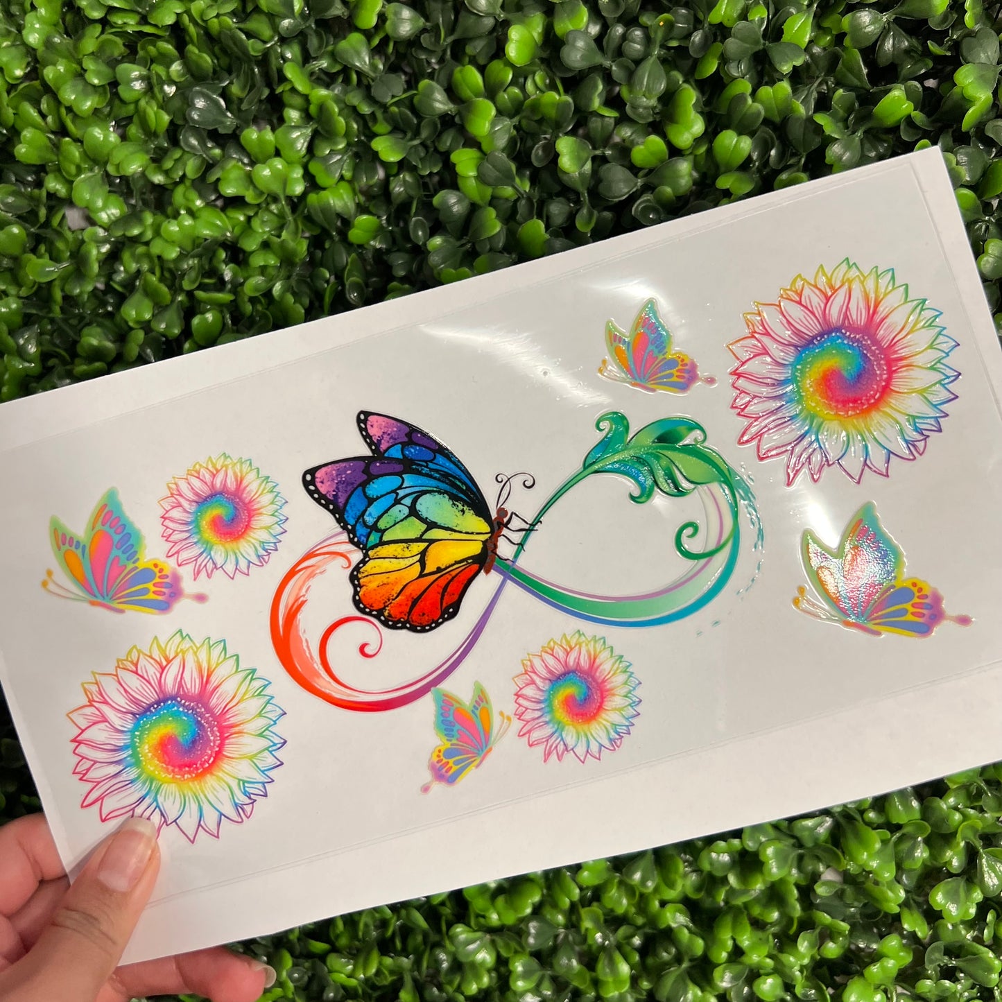 #328 Colorful Infinity Sign Butterfly Autism Awareness Double Sided UVDTF WRAPS