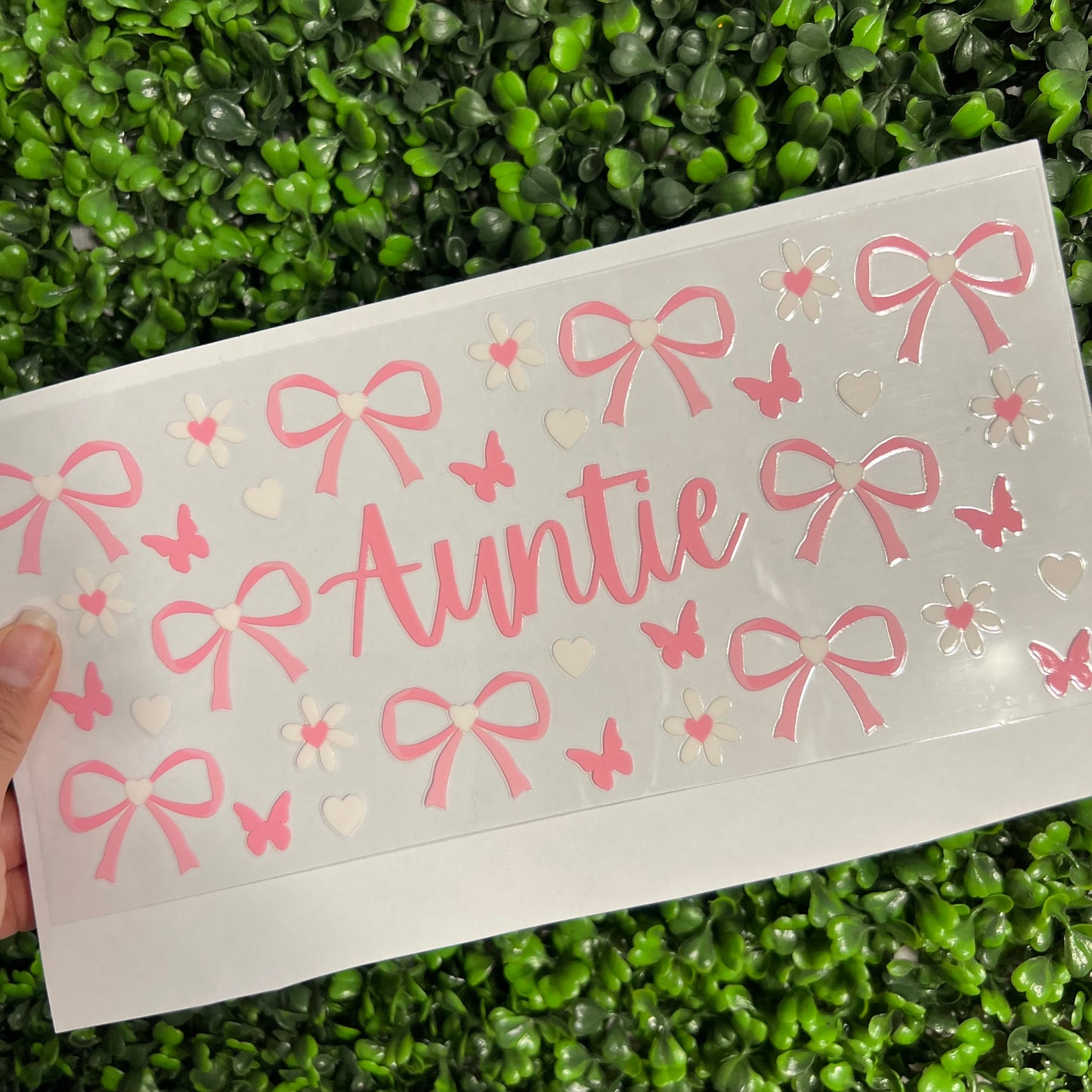 #306 Auntie Pink Coquette Bows Double Sided UVDTF WRAPS