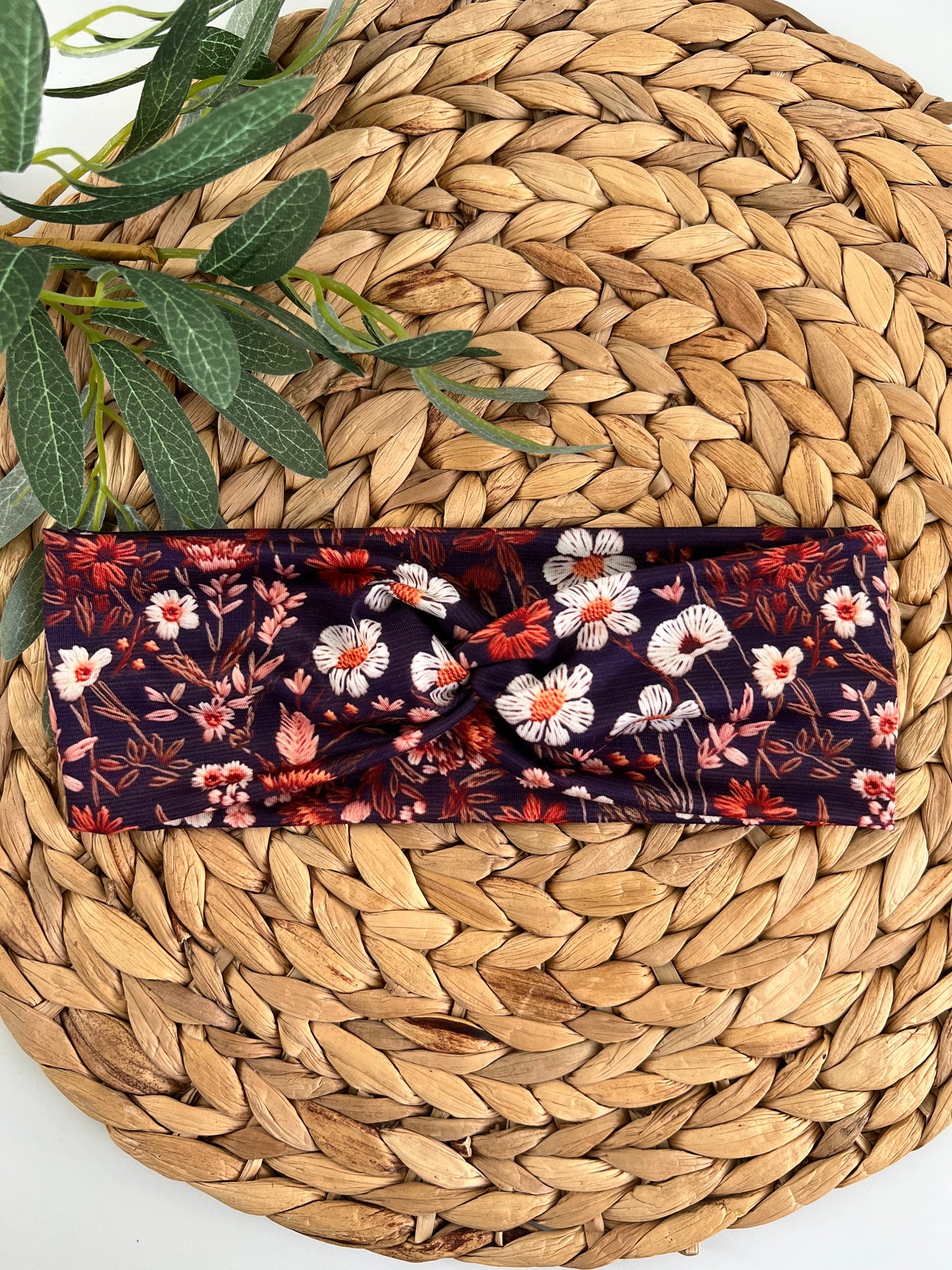 faux floral fall headband