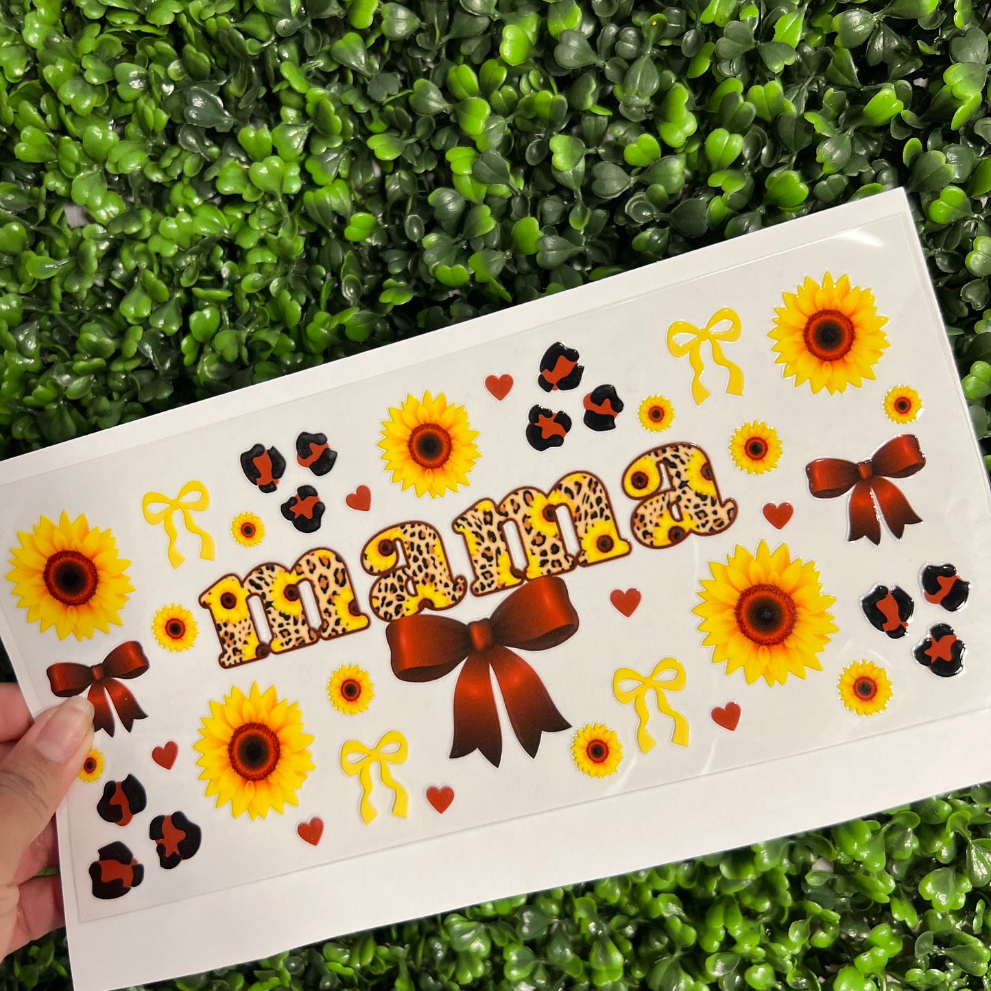 A28 Cheetah Mama Sunflowers Double Sided UVDTF WRAPS