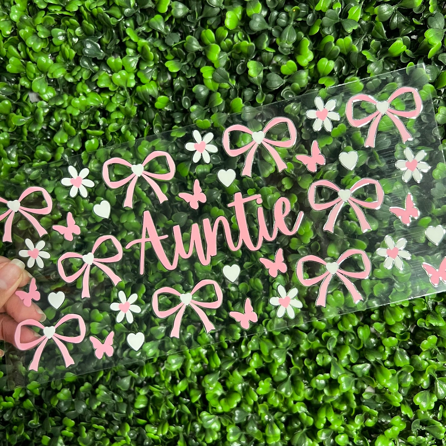 #306 Auntie Pink Coquette Bows Double Sided UVDTF WRAPS