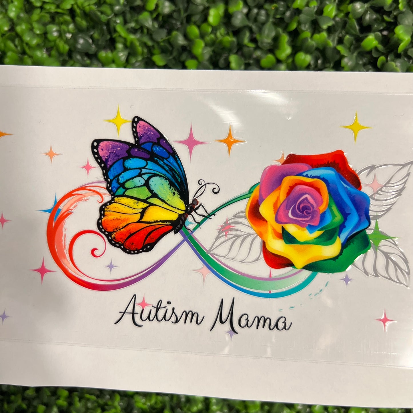 #327 Autism Mama Colorful Double Sided UVDTF WRAPS