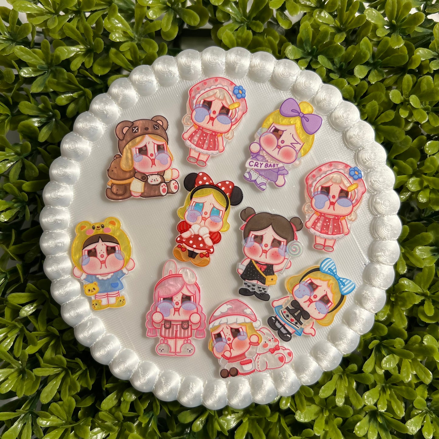 Cry Baby Acrylic Charms Mixed 8 pcs