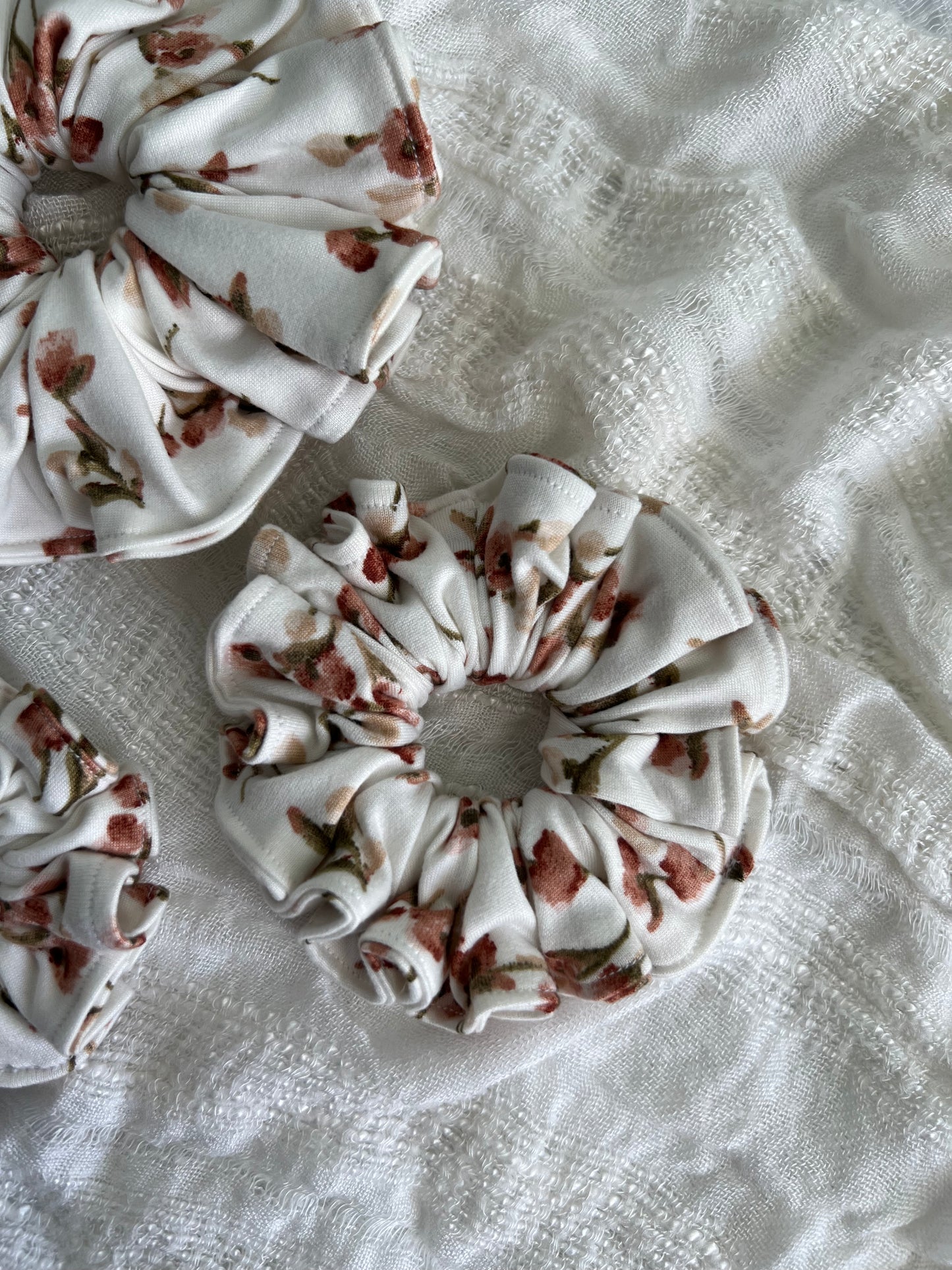 Water Color Floral Scrunchies