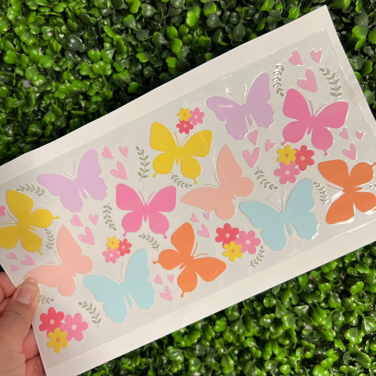 #299 Pastel Butterfly Floral Single Sided UVDTF WRAPS