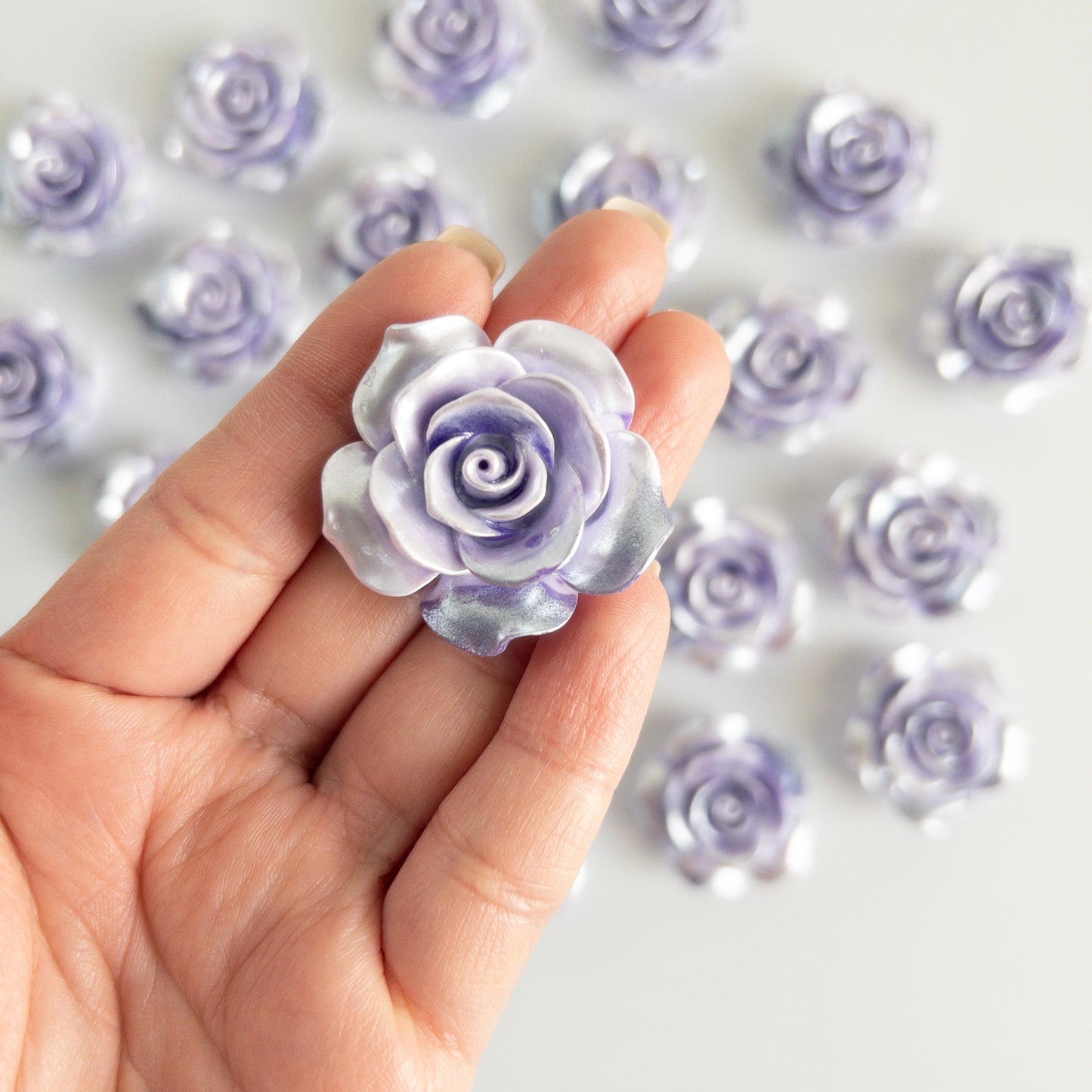 Mixed Flower Flat Back Charms