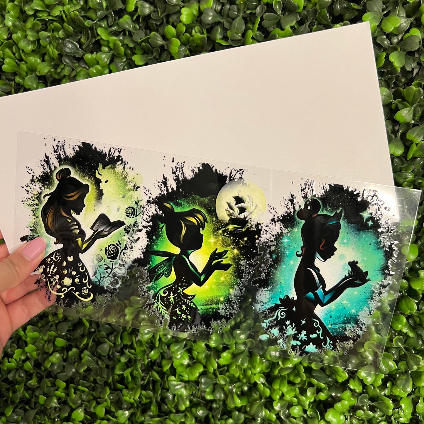 S7 Princess “Green Glow” Silhouette Single Sided UVDTF WRAPS
