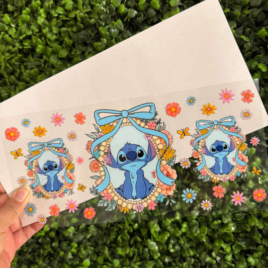 T10 Alien Floral and Bows Single Sided UVDTF WRAPS