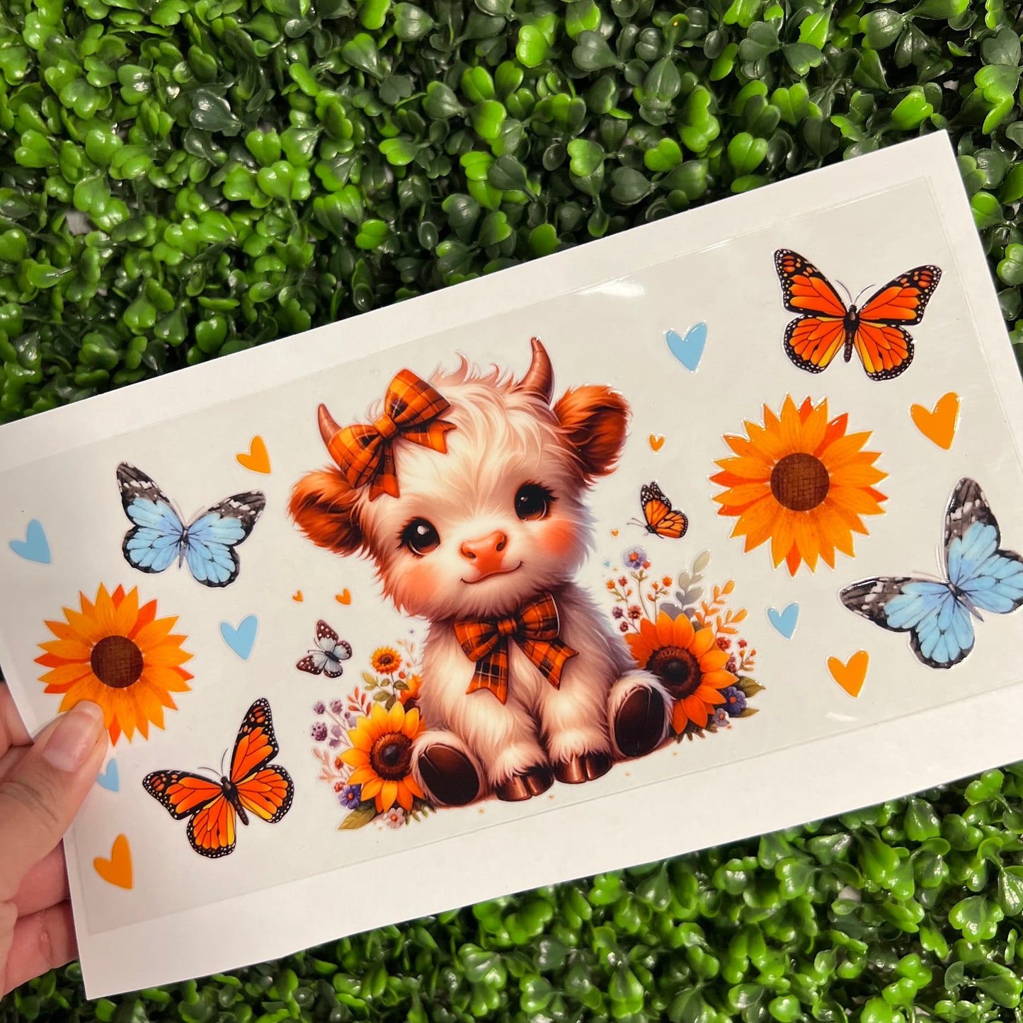 #324 Baby Cow Sunflower Single Sided UVDTF WRAPS