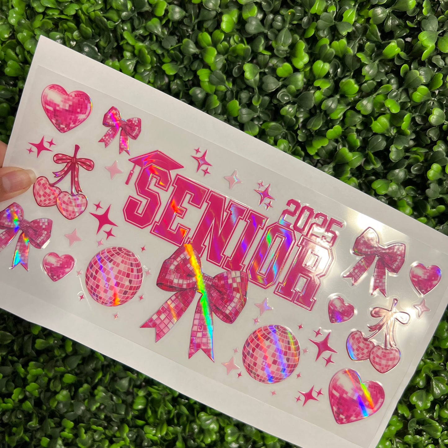 #278 Senior Class of 2025 Pink Disco Holographic UVDTF WRAPS