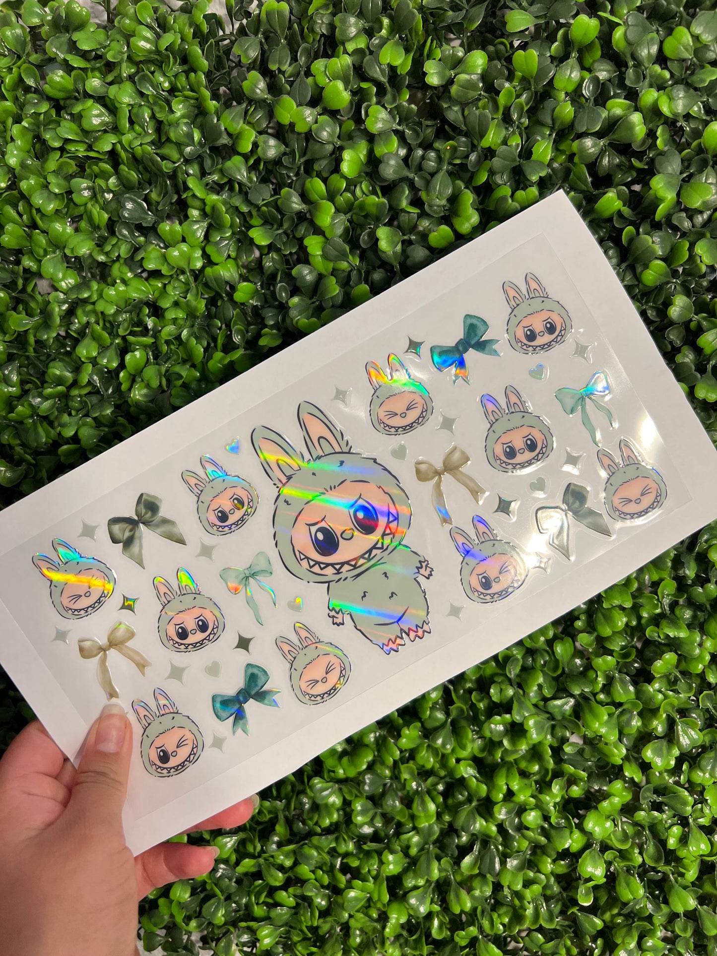 #225 Green Bubus Holographic UVDTF WRAPS