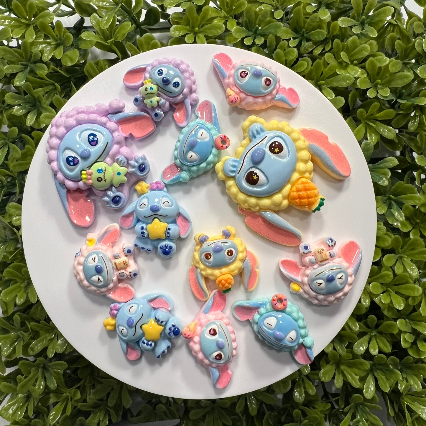 Cute Alien in Custome Flat Back Charms Mixed 6 pcs
