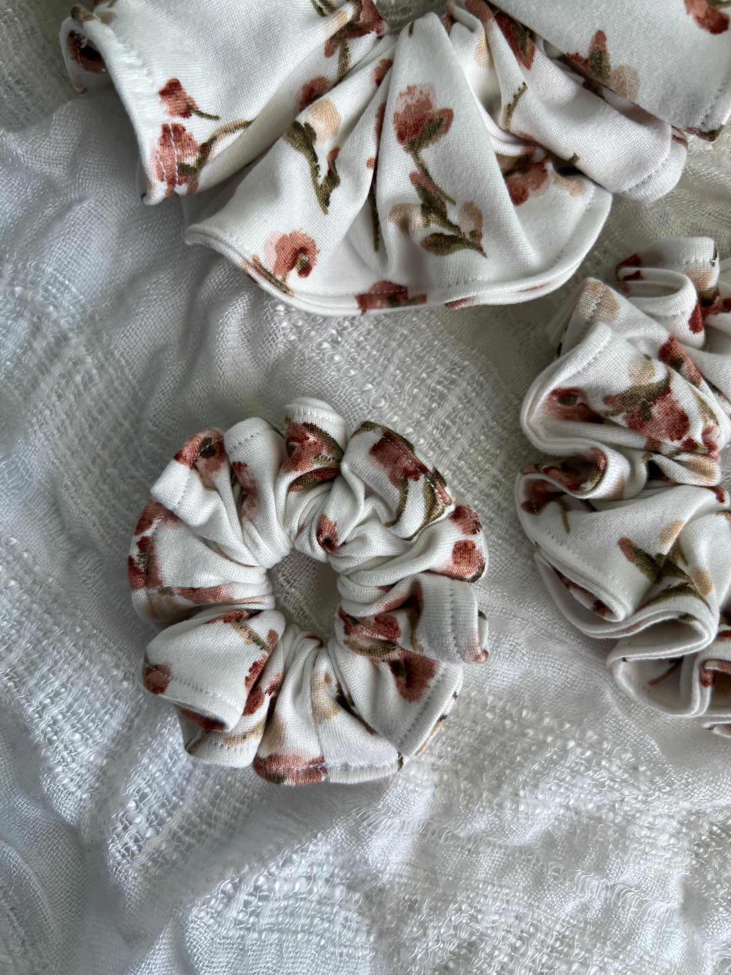 Water Color Floral Scrunchies
