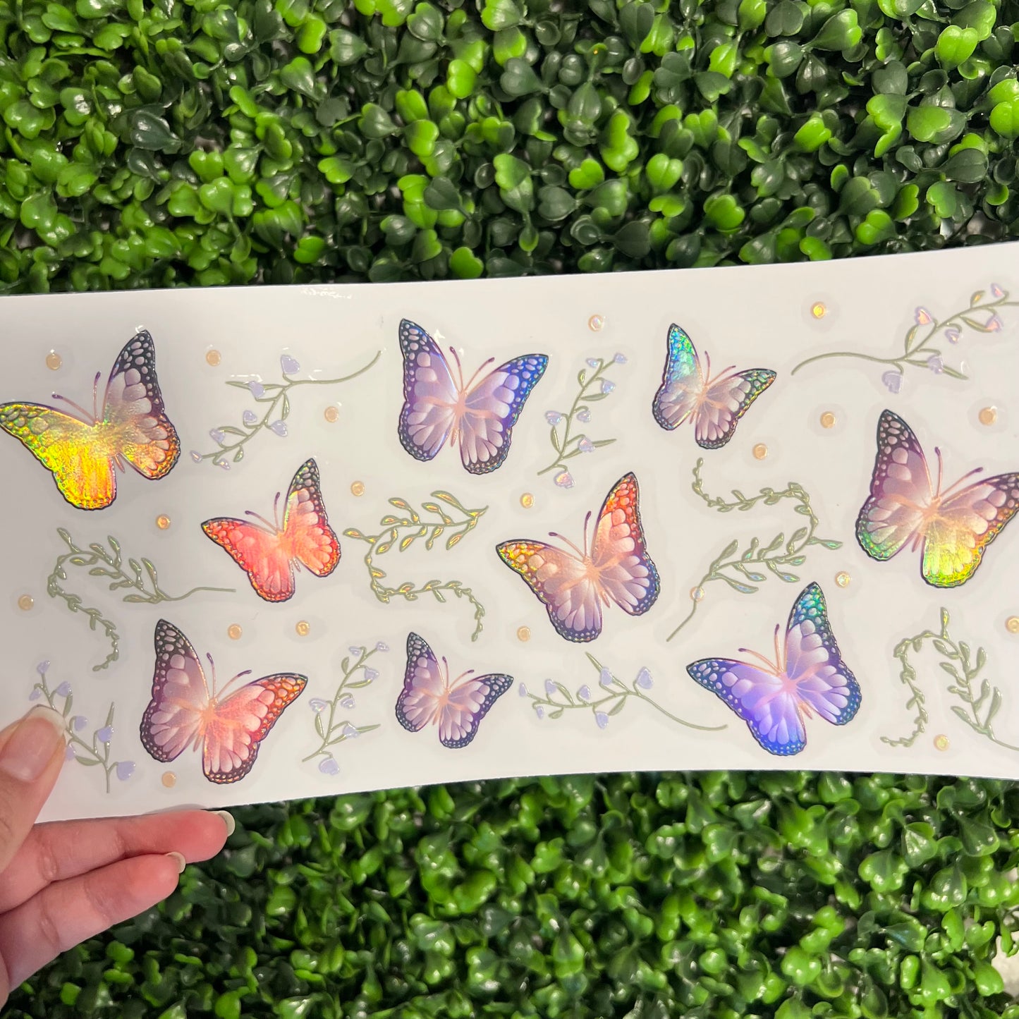 #27 Purple Butterflies and Vines Holographic UVDTF WRAPS