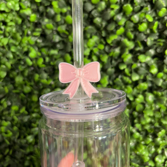 Girly Bow Straw Topper