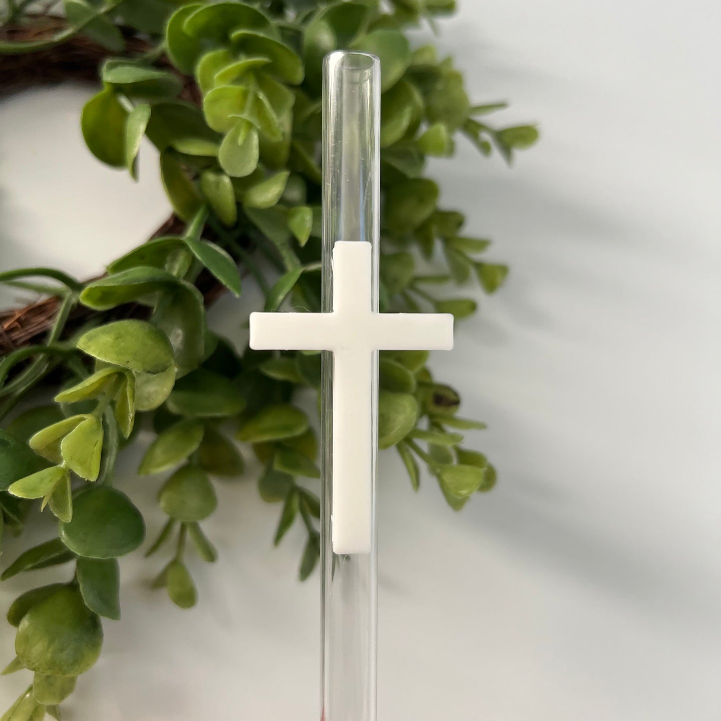 Dainty Cross Straw Topper