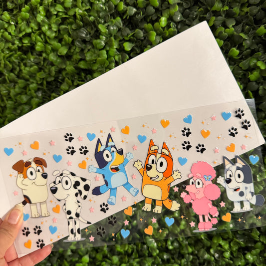 U10 Blue Dog Single Sided UVDTF WRAPS