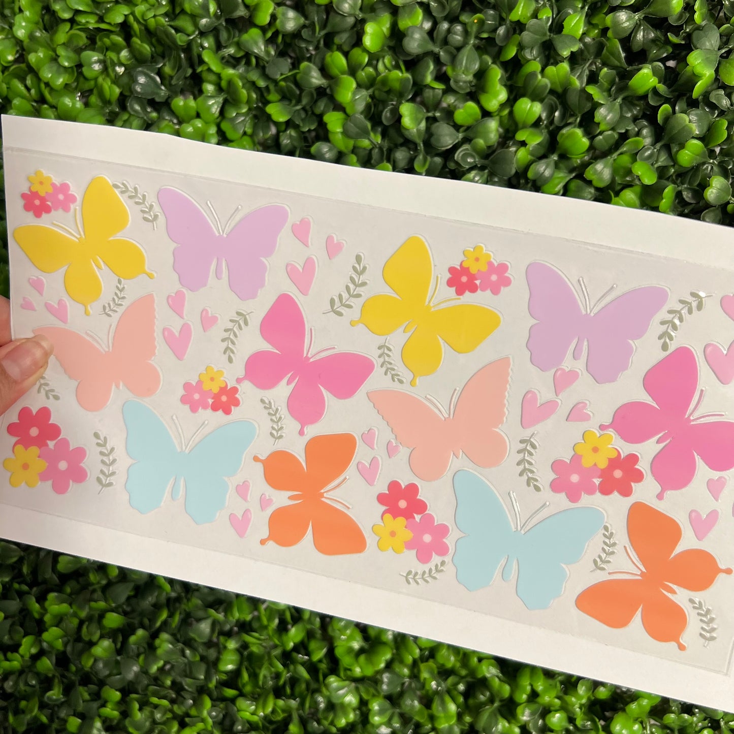 #299 Pastel Butterfly Floral Single Sided UVDTF WRAPS