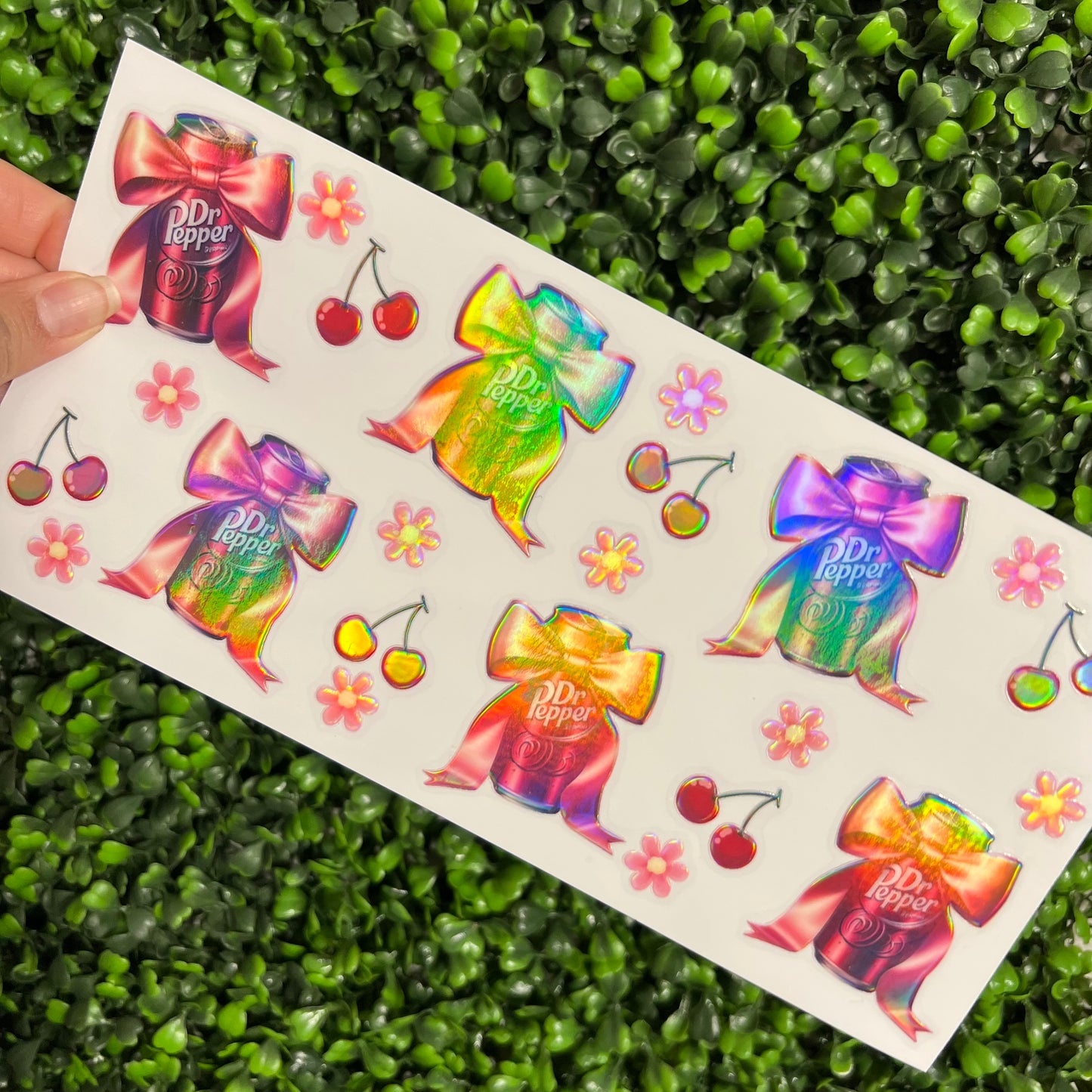 N4 Dr. P Soda Cherry Floral Holographic UVDTF WRAPS