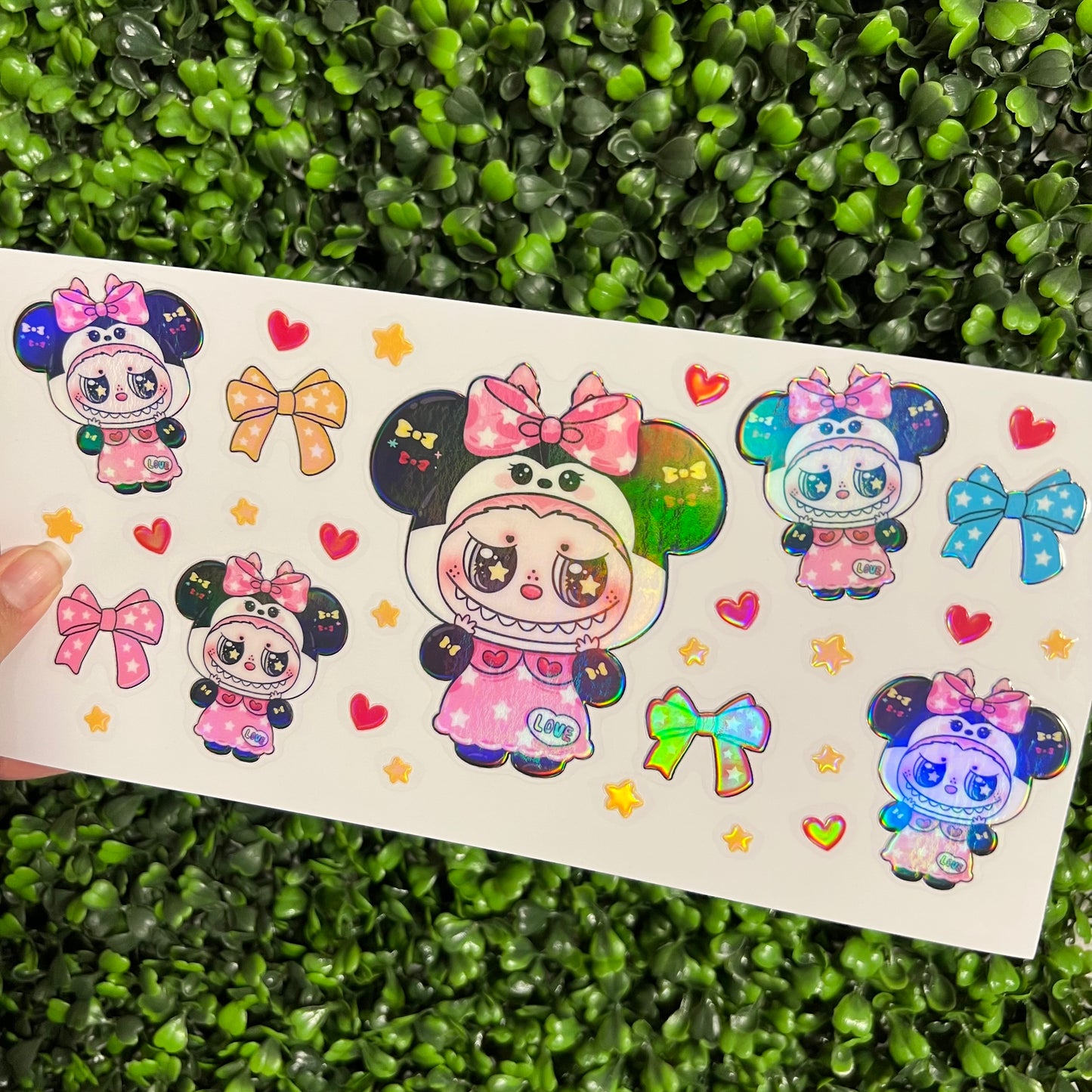 V1 Bubu Girl Mouse Holographic UVDTF WRAPS