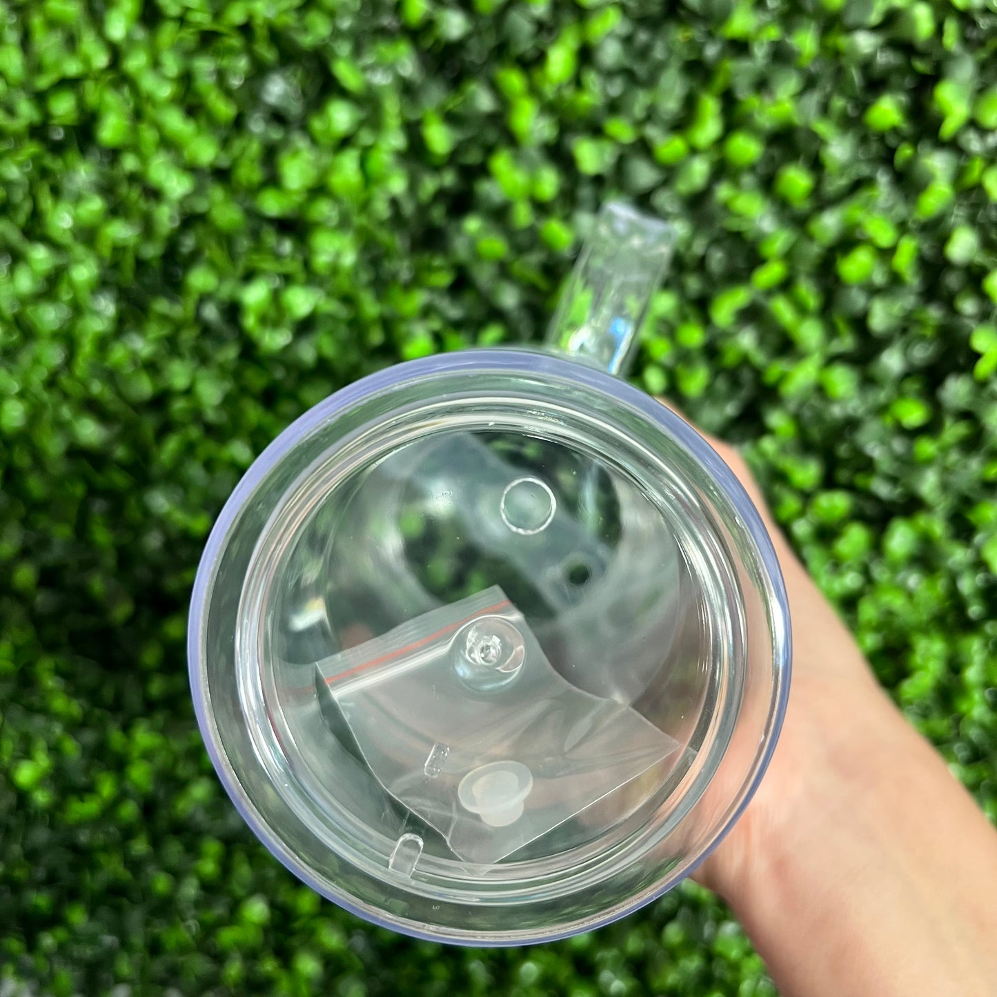 Acrylic Snow Globe Tumbler 40 oz Double Walled with PreDrilled Hole with Plastic Lid and Straw