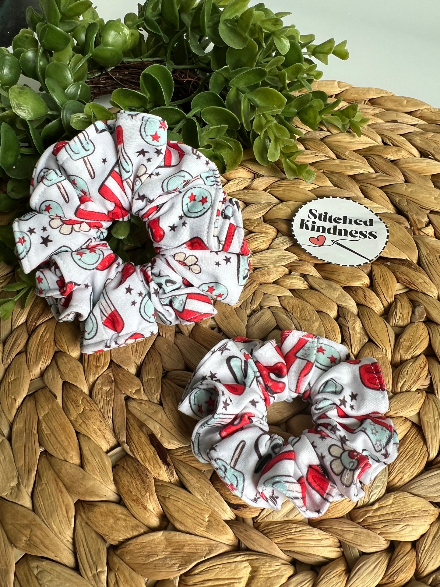 USA Happy Faces Scrunchies