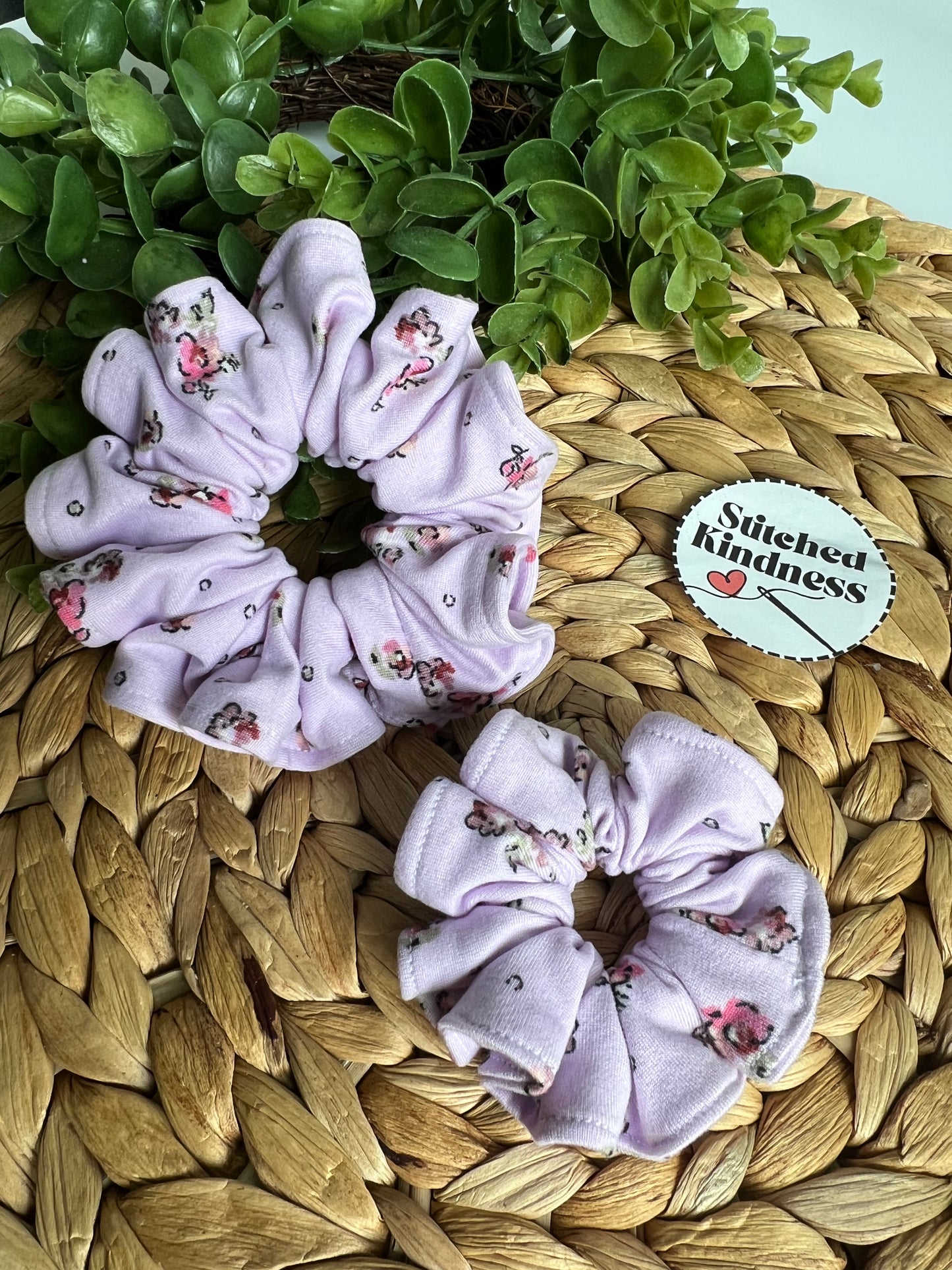Floral on Purple Scrunchies