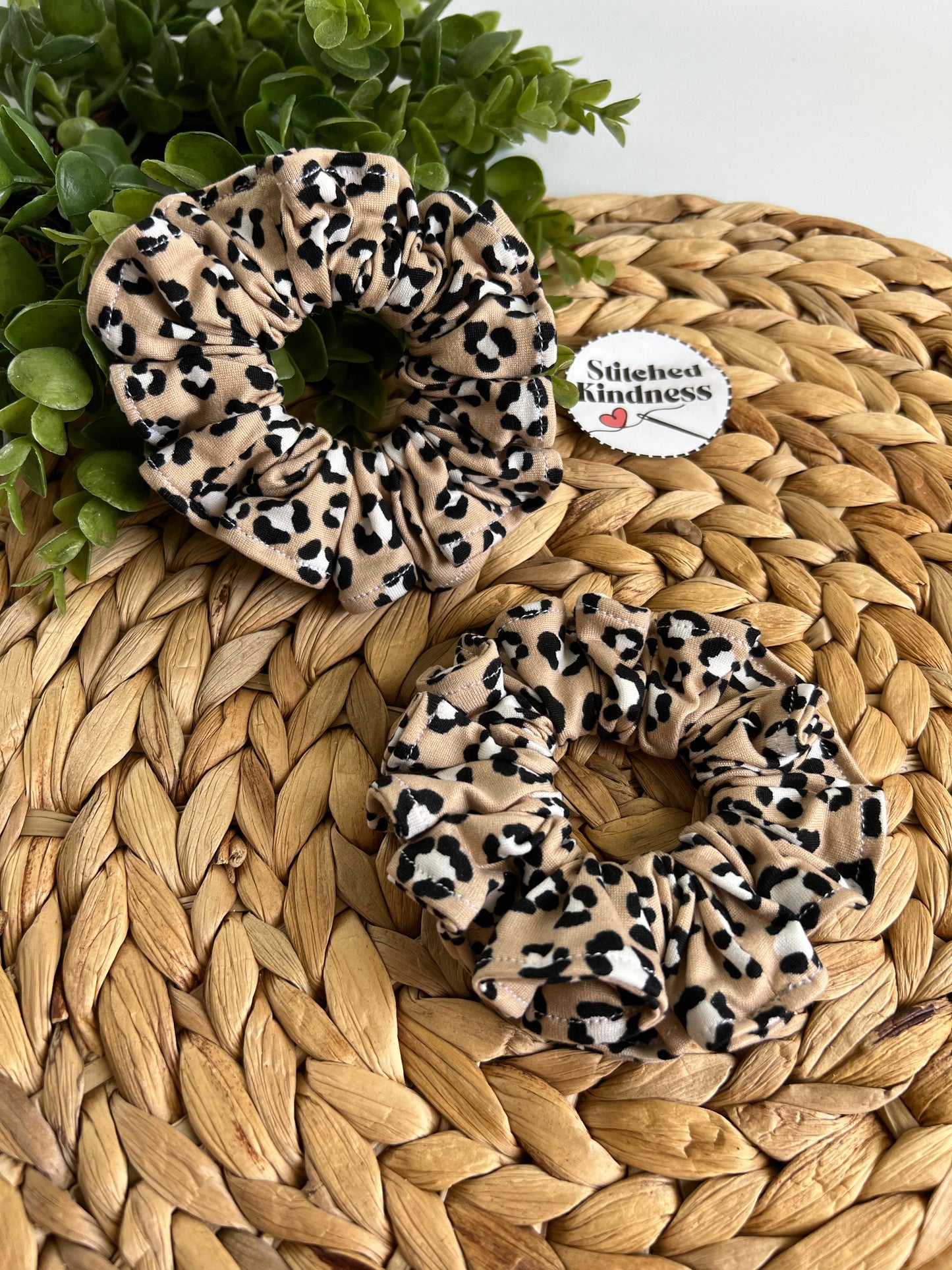 Beige Cheetah Scrunchies