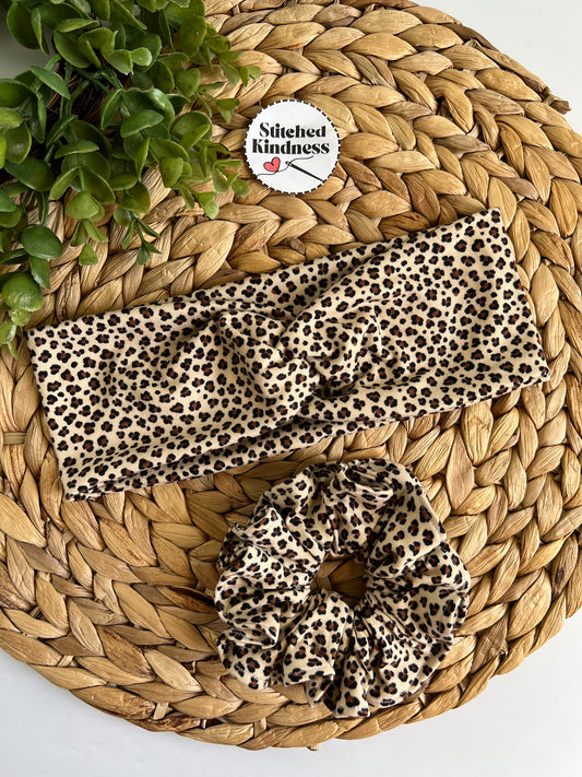 Dainty Cheetah Turban Headband