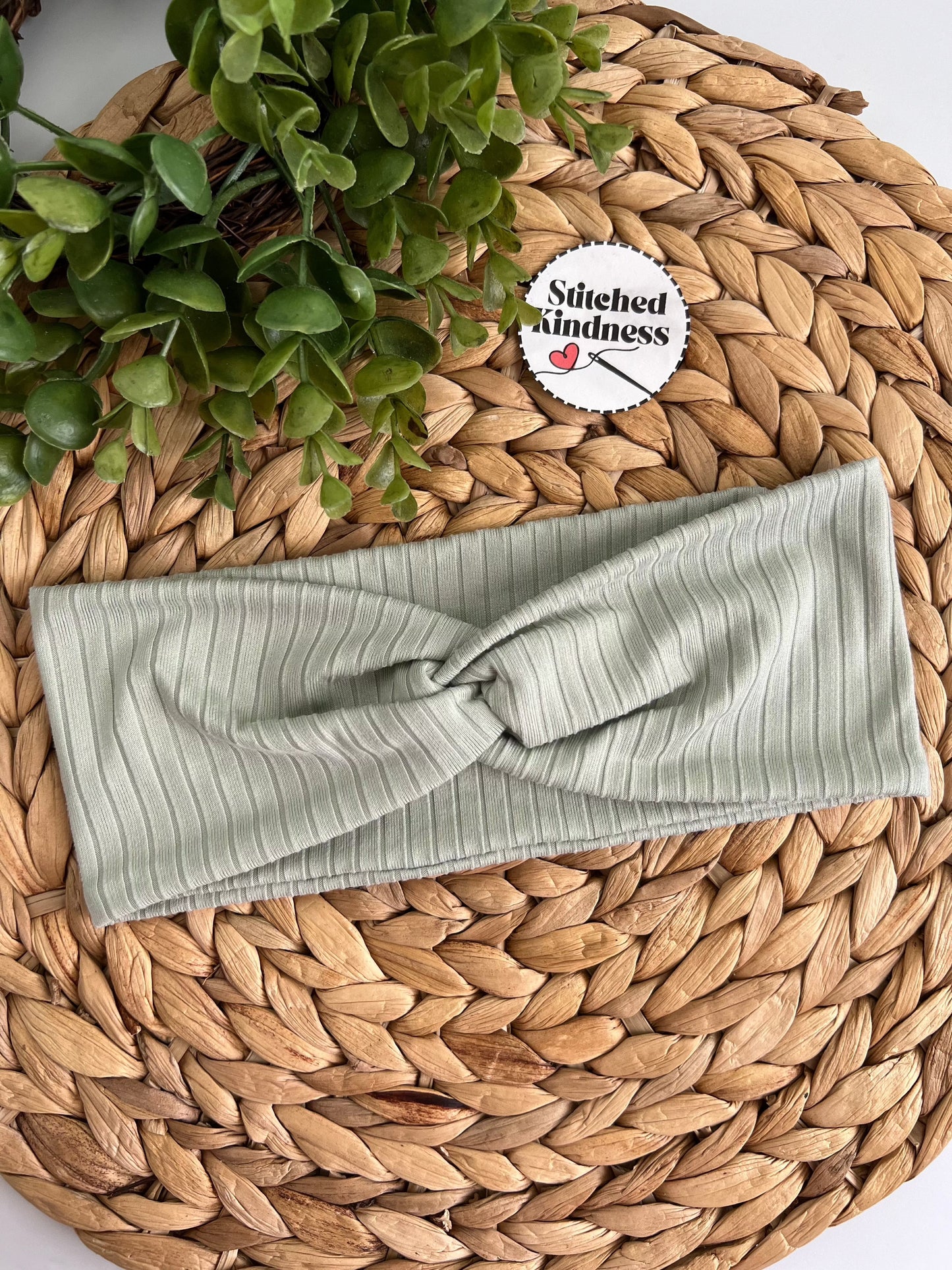 Soft Fern Wide Ribbed Solid Color Headband