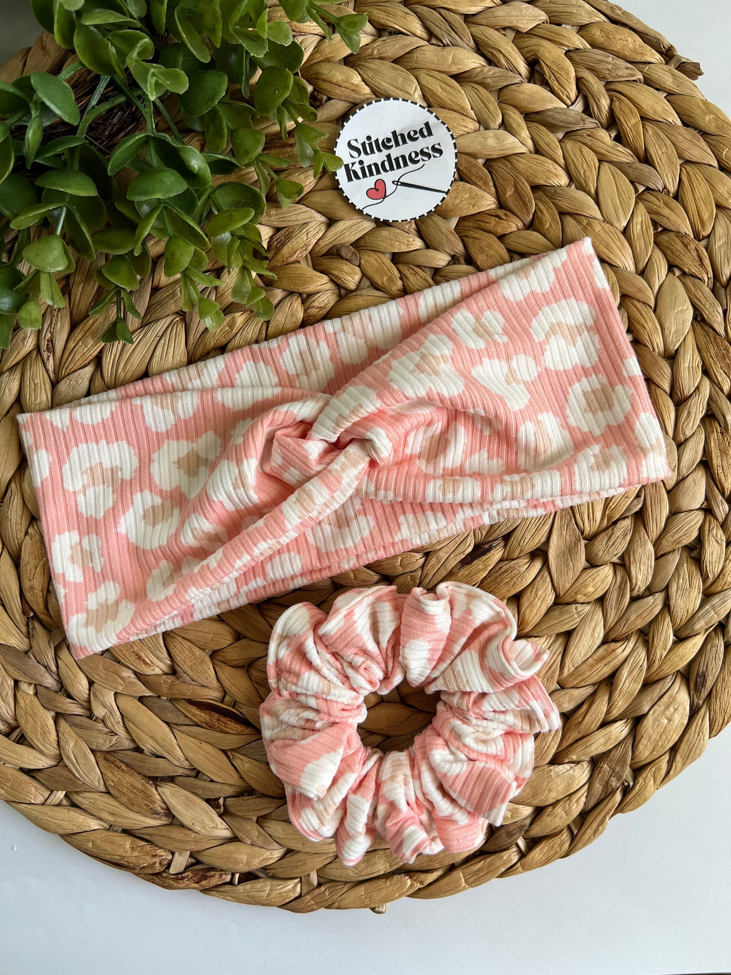 Pink Cheetah Turban Headband