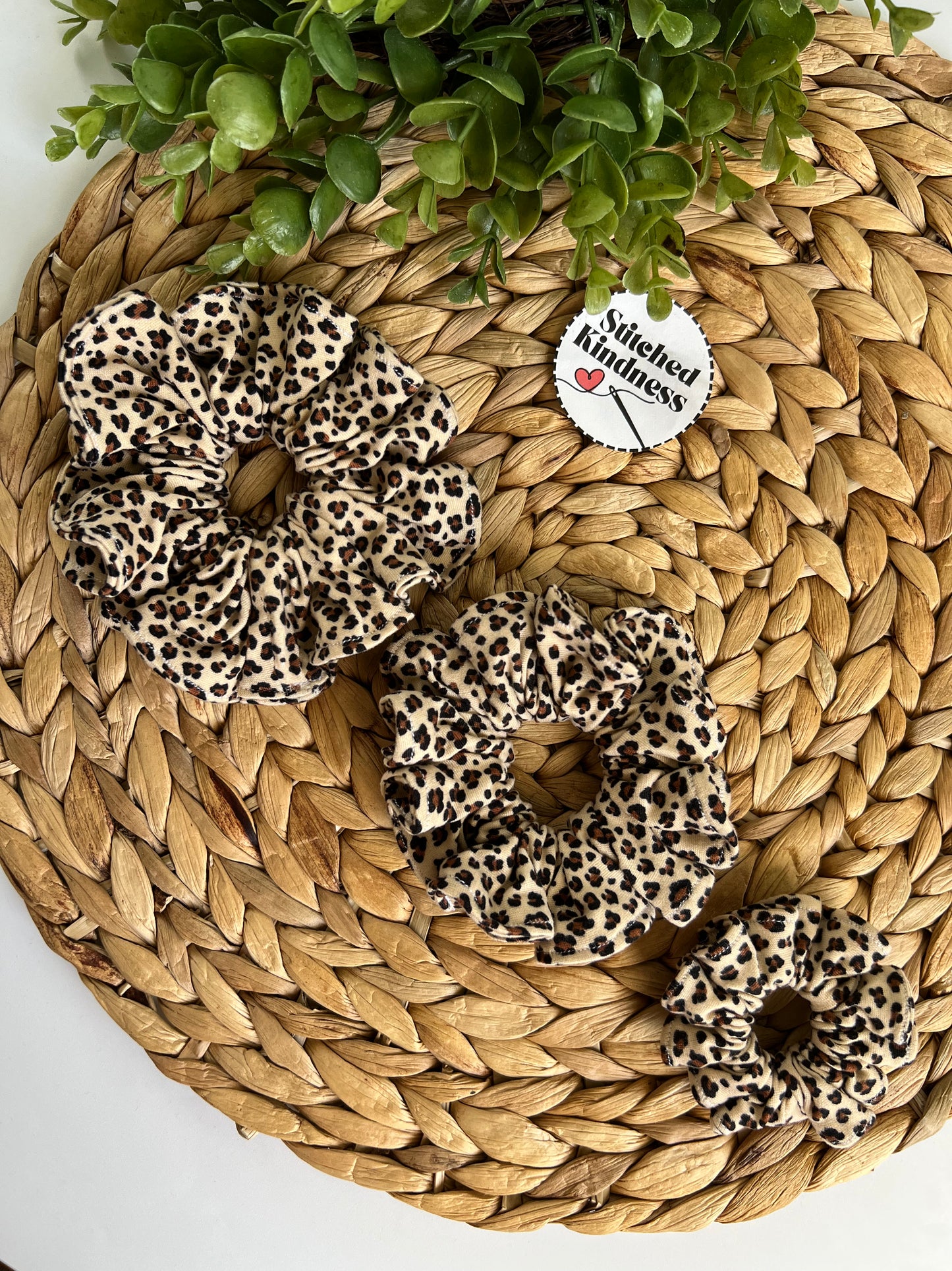 Dainty Cheetah Scrunchies