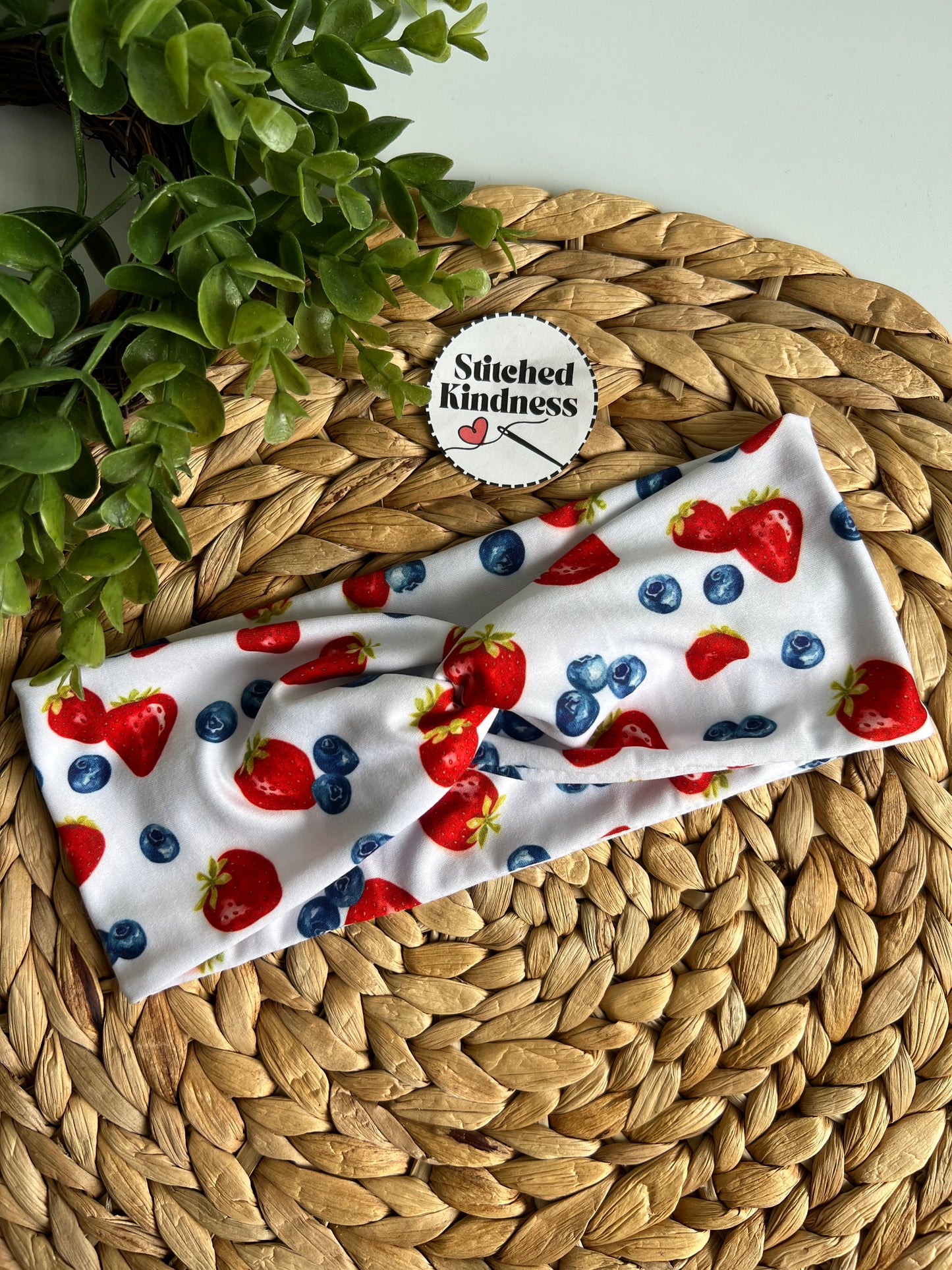 Blueberries & Strawberries Turban Headband