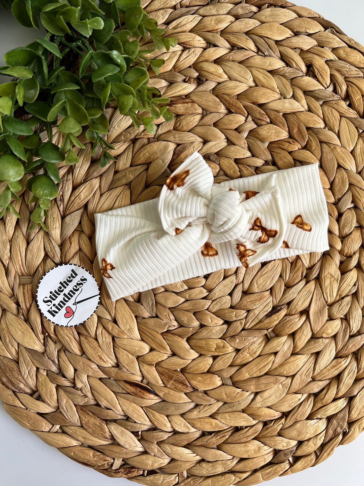 white Brown Butterflies Toddler/Infant Headband