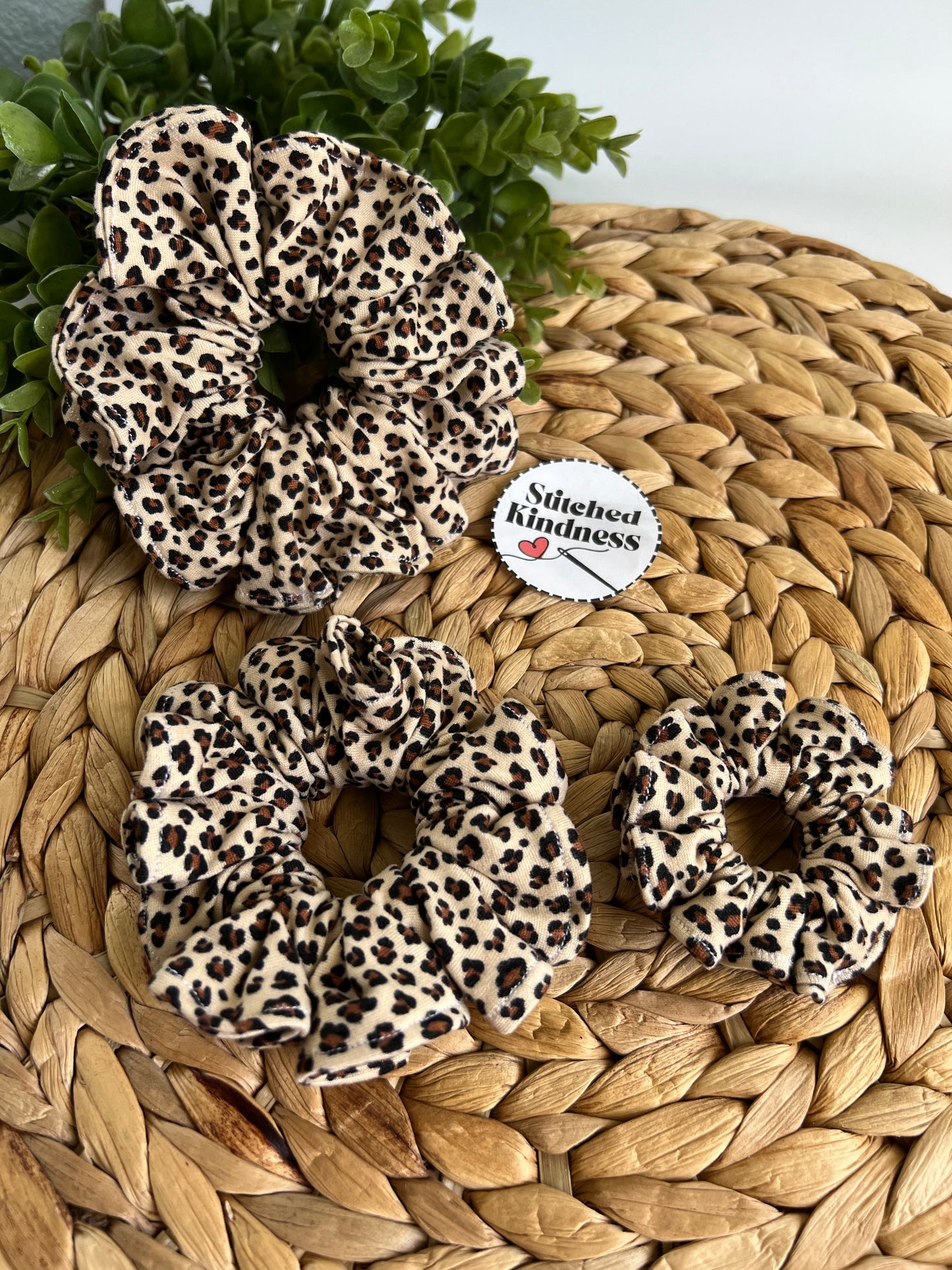 Dainty Cheetah Scrunchies
