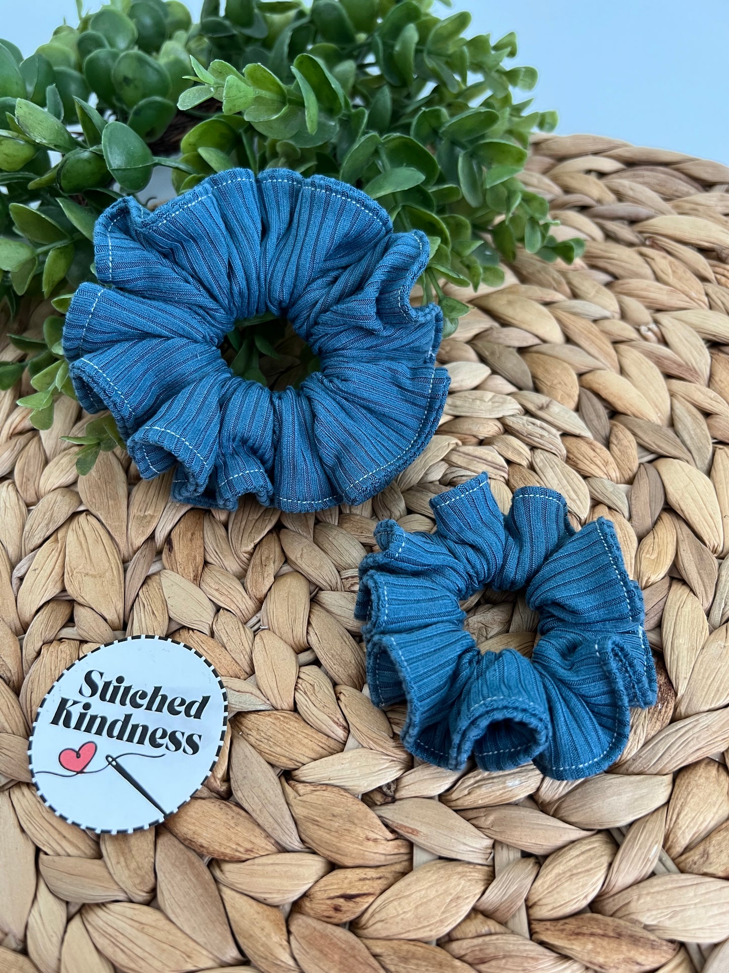 Slate Blue Scrunchies
