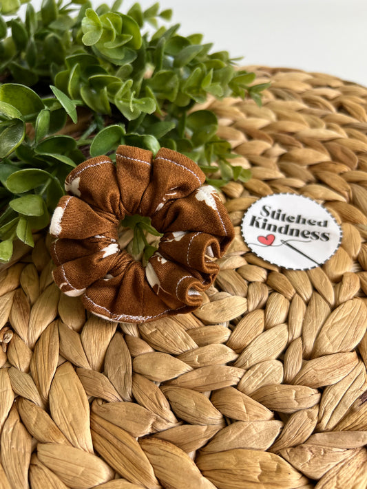 White Butterflies on Brown Scrunchies