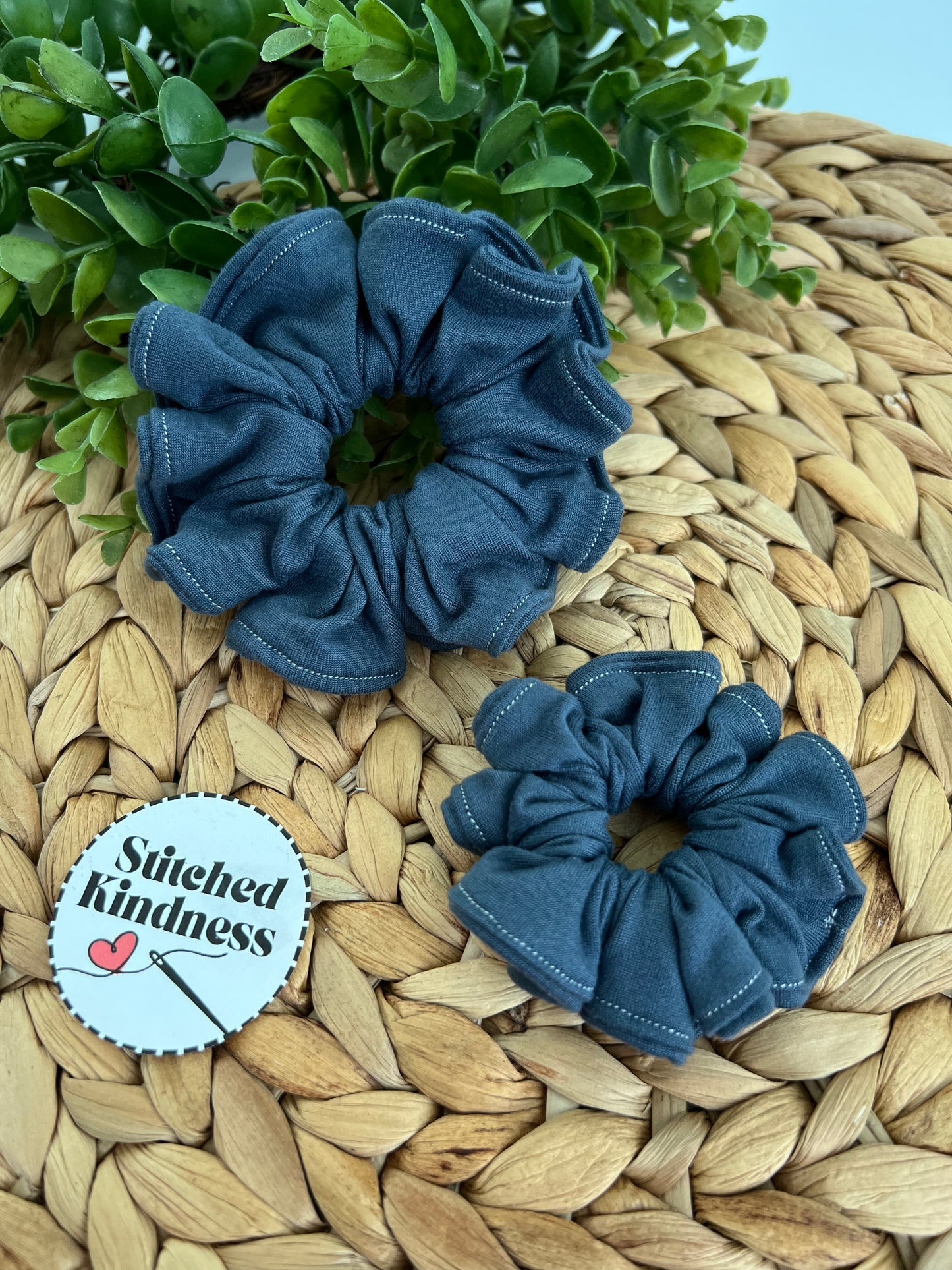 Steel Blue Scrunchies