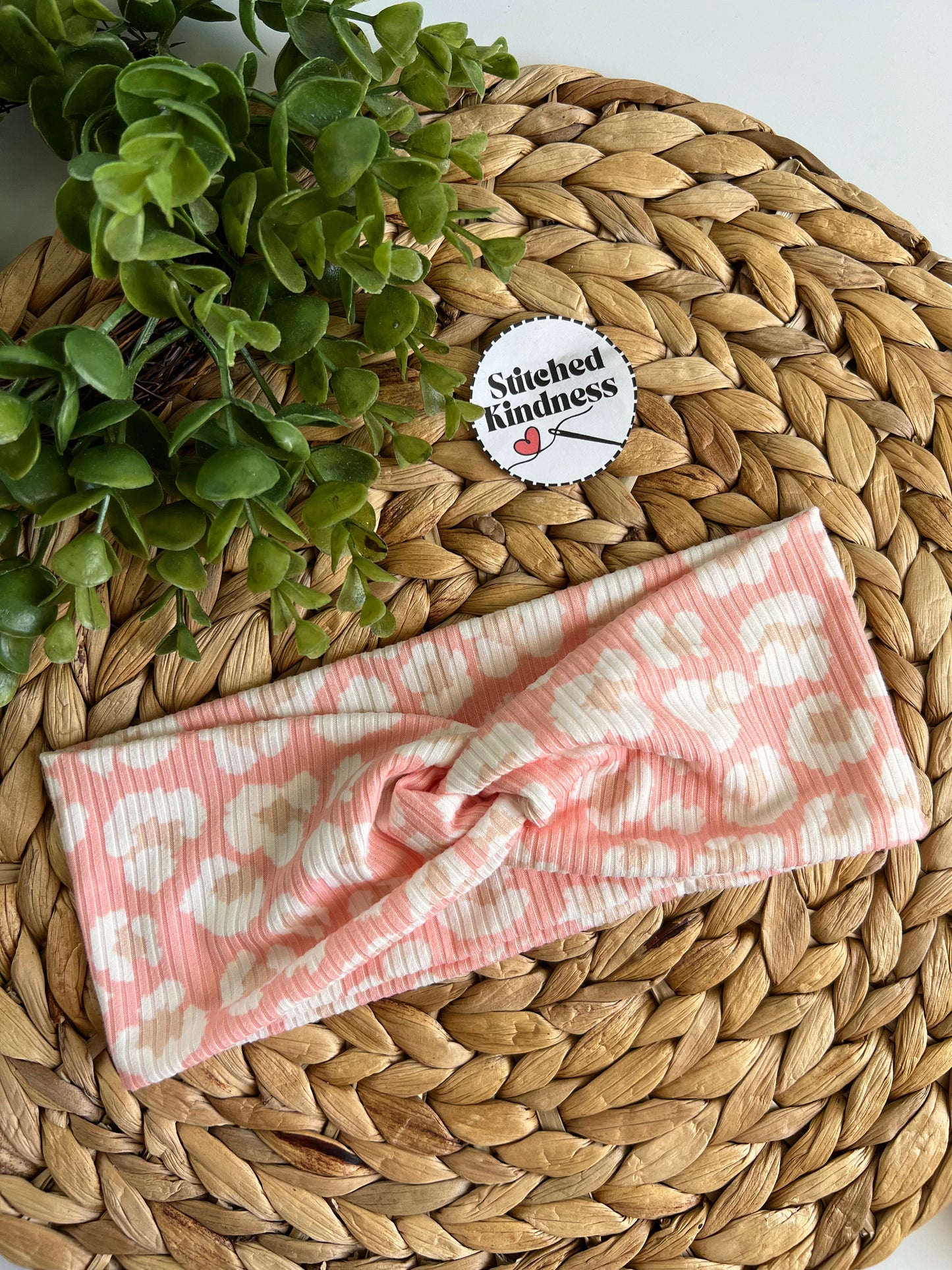 Pink Cheetah Turban Headband