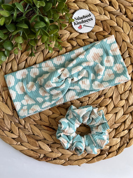 Blue Cheetah Headbands