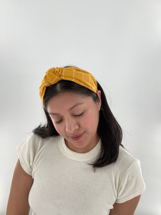 Yellow Top Knot Headband